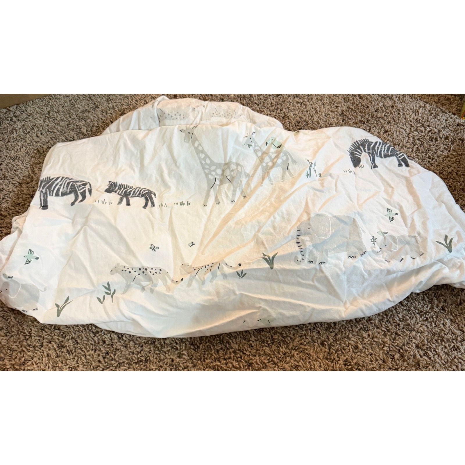 Cloud Island Two By Two Animals Printed Fitted Crib Sheet
